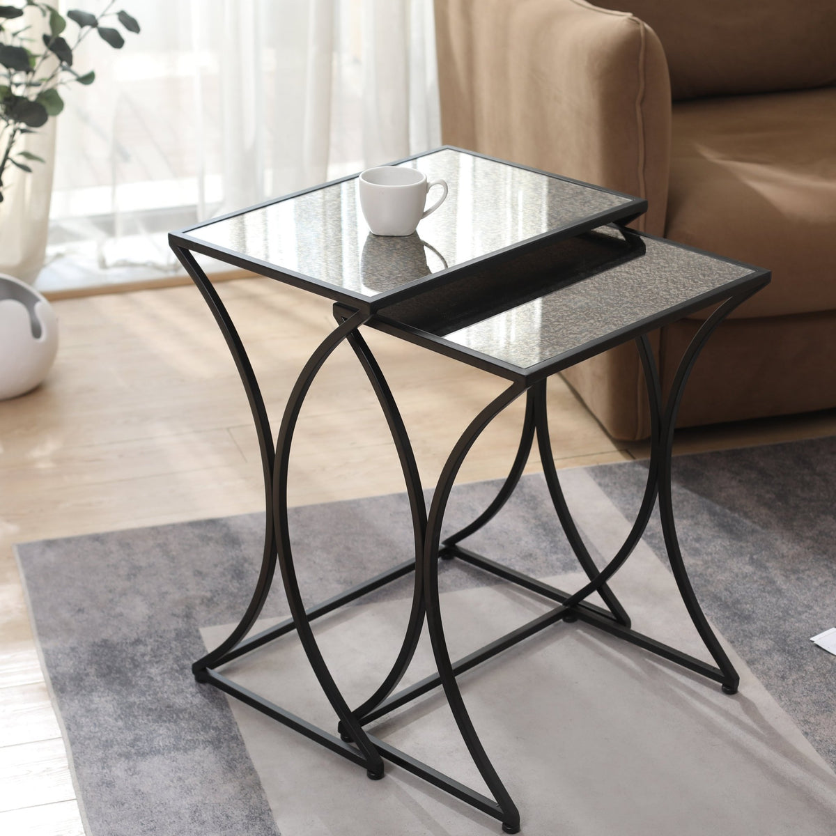 NESTING TABLE BLACK Accent & End Tables| Crestview