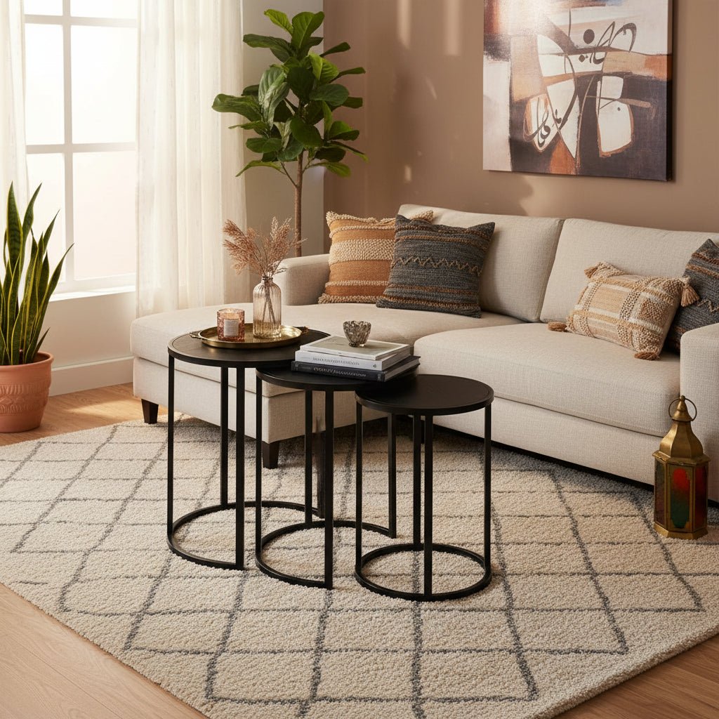 NESTING TABLE BLACK Accent & End Tables| Crestview