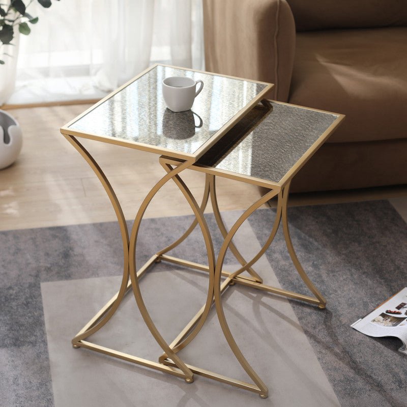 NESTING TABLE GOLD Accent & End Tables| Crestview