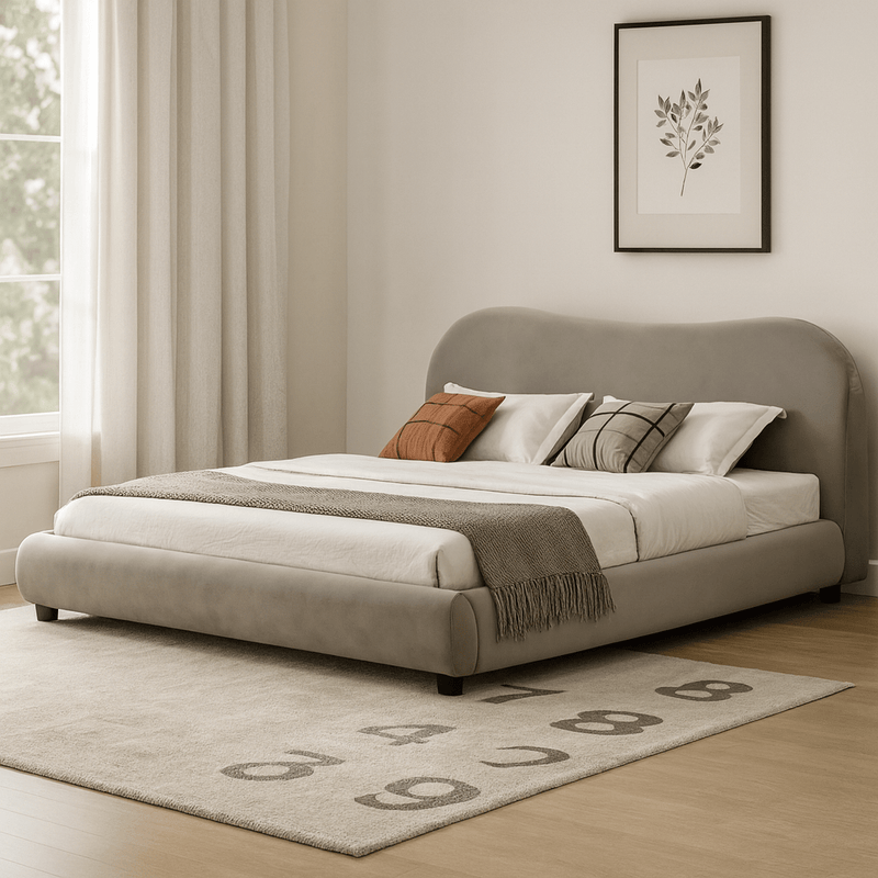 Newcastle Brown Upholstered Bed - Al Rugaib Furniture