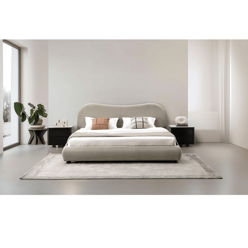 Newcastle Brown Upholstered Bed - Al Rugaib Furniture