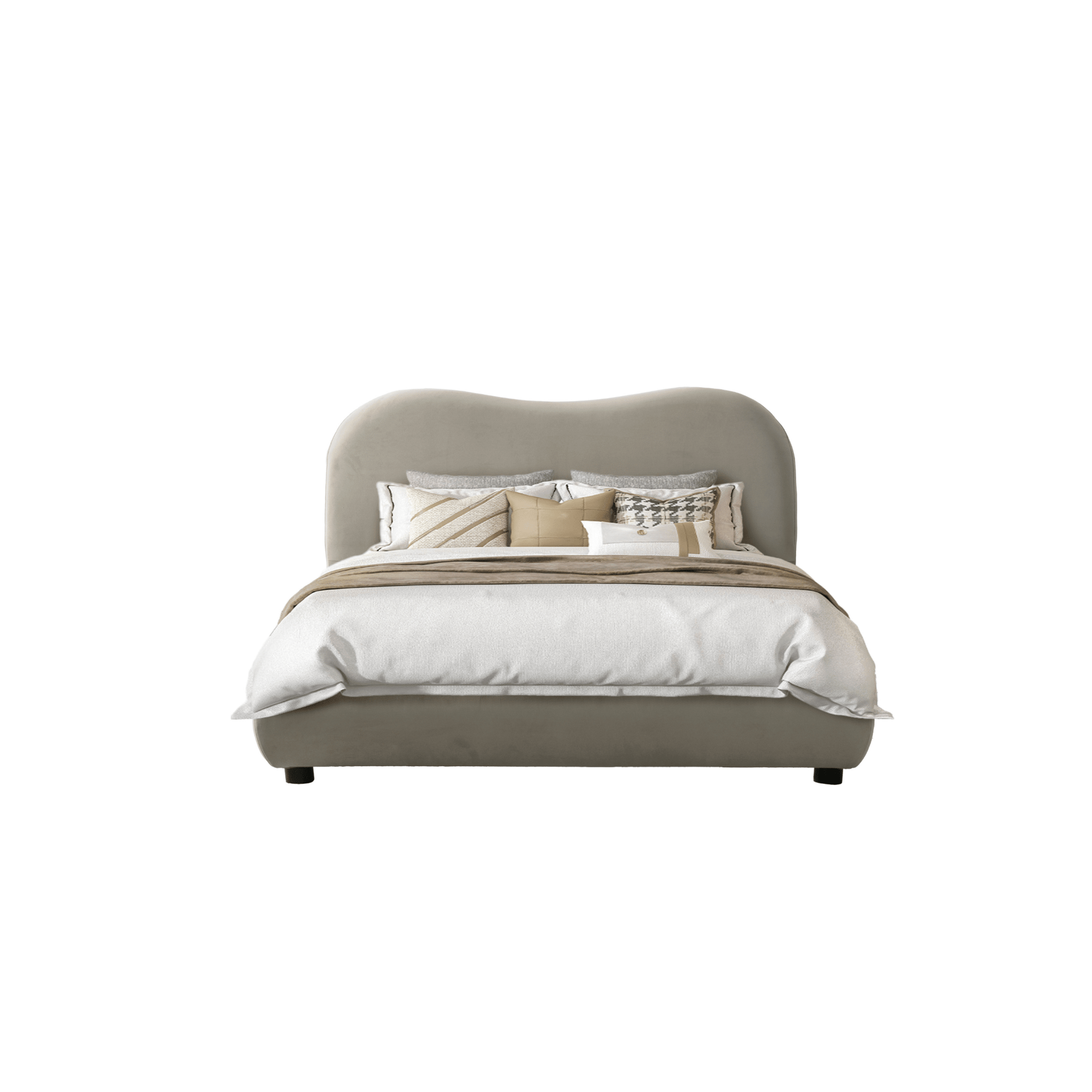 Newcastle Brown Upholstered Bed - Queen Bed