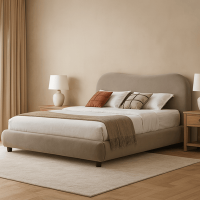 Newcastle Brown Upholstered Bed - Al Rugaib Furniture