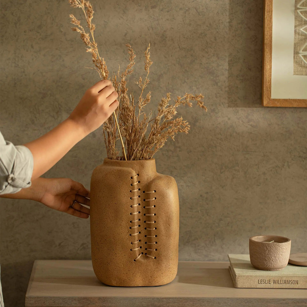 Niraan Ecomix Vase With Cane Vases and Jars| Roots Furniture