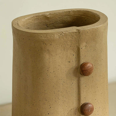 Niraan Ecomix Vase With Wooden Beads Short - Al Rugaib Furniture