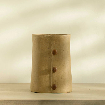 Niraan Ecomix Vase With Wooden Beads Short - Al Rugaib Furniture
