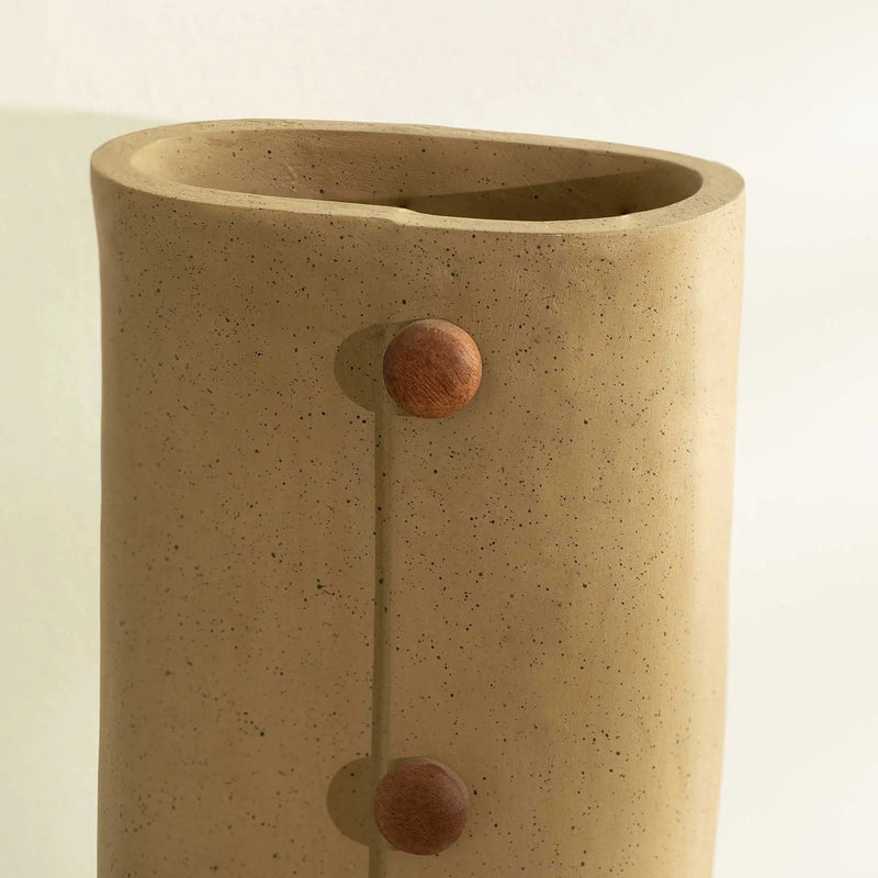 Niraan Ecomix Vase With Wooden Beads Tall - Al Rugaib Furniture