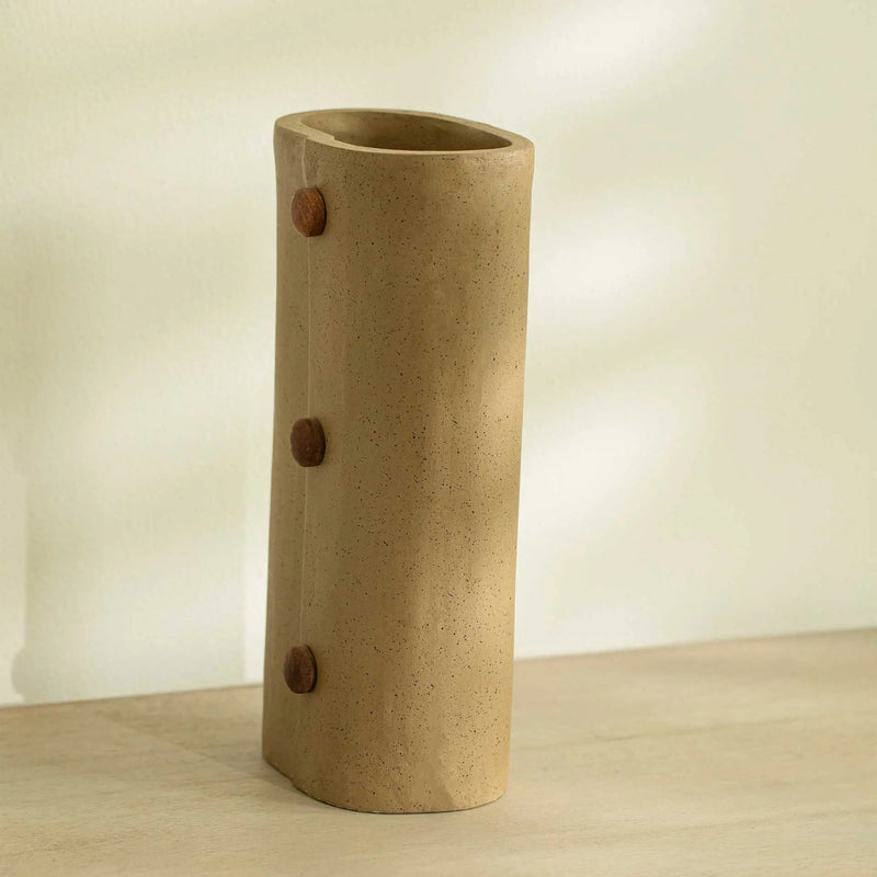 Niraan Ecomix Vase With Wooden Beads Tall - Al Rugaib Furniture