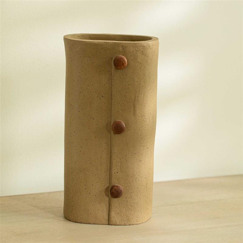 Niraan Ecomix Vase With Wooden Beads Tall - Al Rugaib Furniture