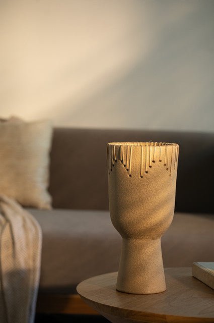 Niraan Terracotta Vase with Cane Vases and Jars| Roots Furniture