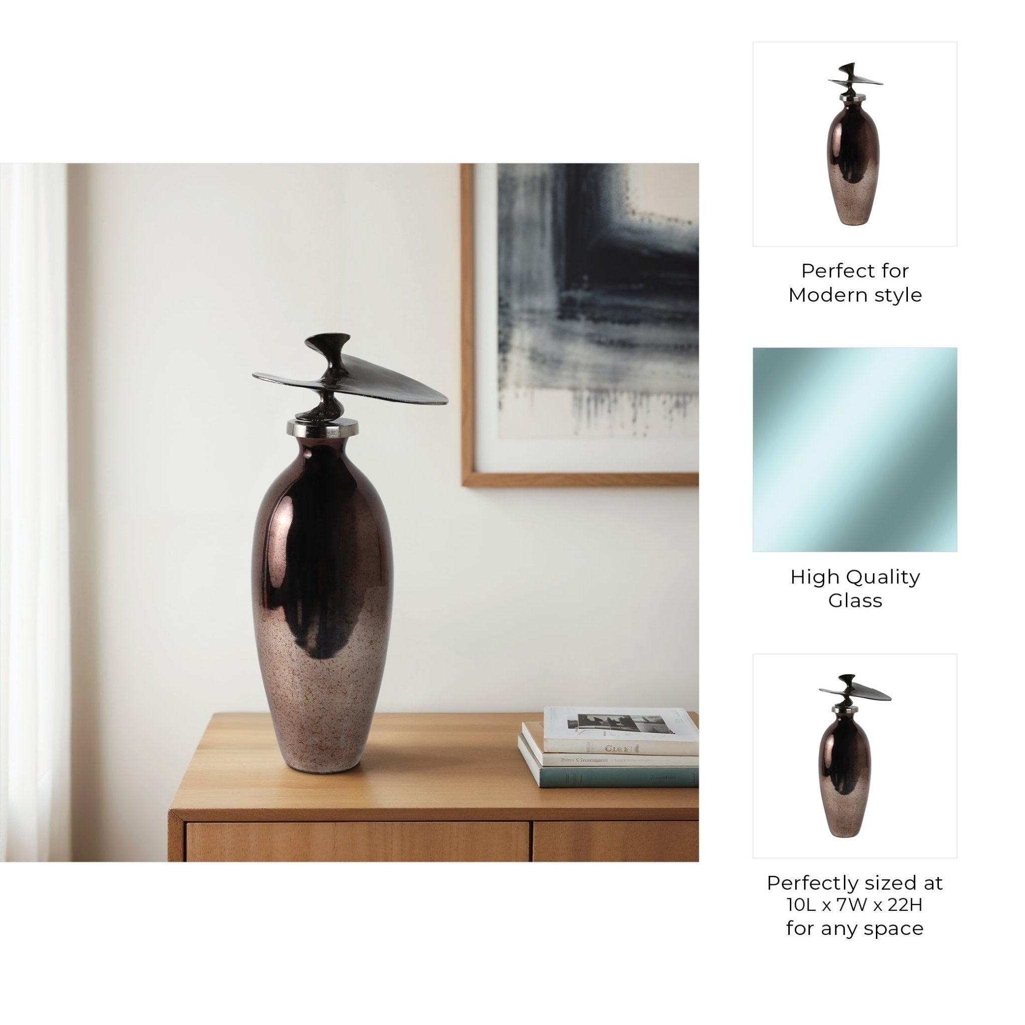 Noble Glass Bottle With Topper Vases and Jars| Sagebrook Home