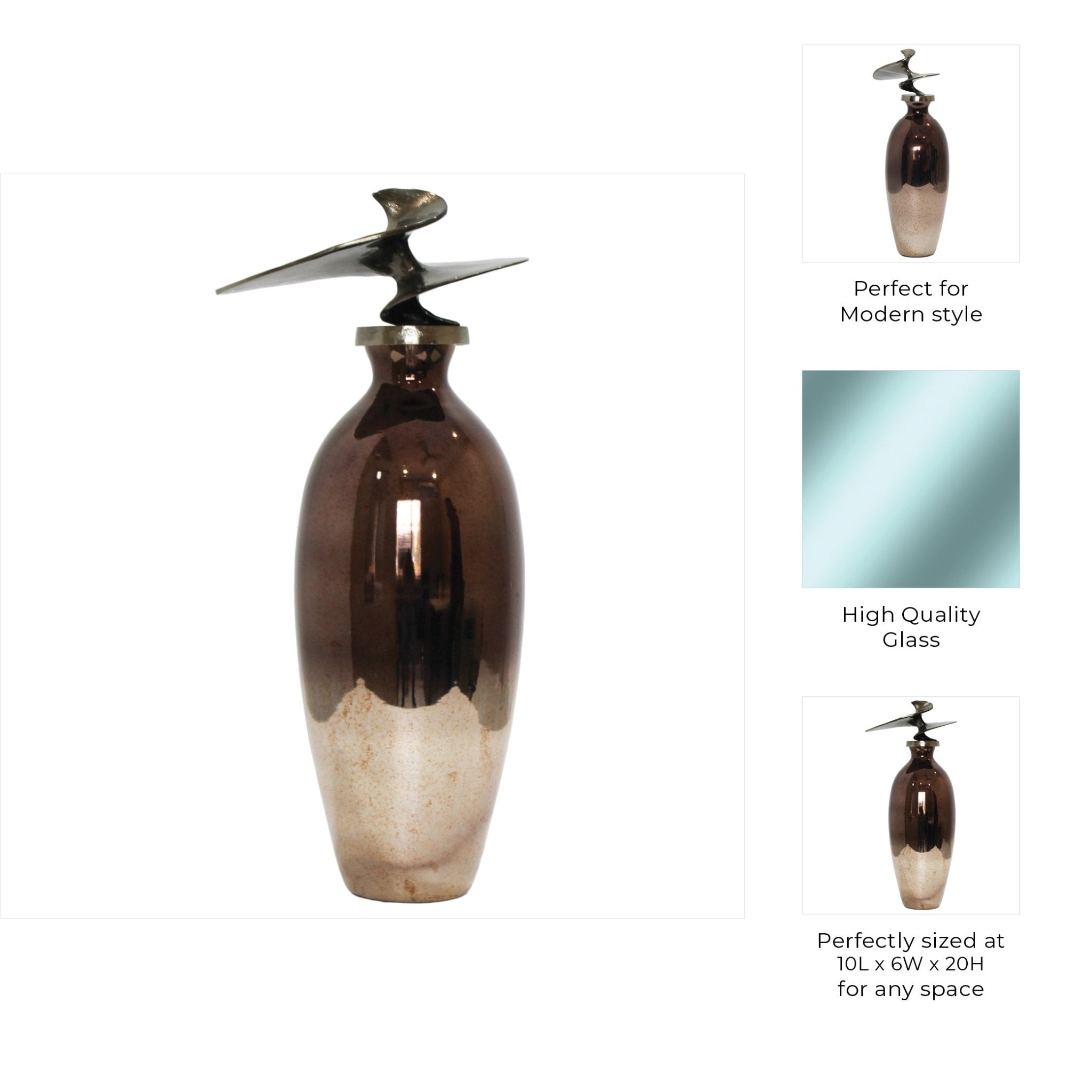 Noble Glass Bottle With Topper Vases and Jars| Sagebrook Home