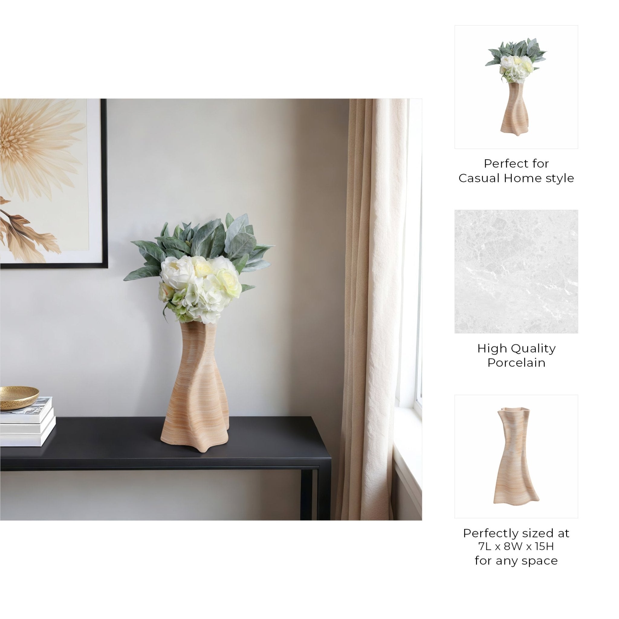 norissa 3d Printed Porcelain Vase, Multi Vases and Jars| Sagebrook Home