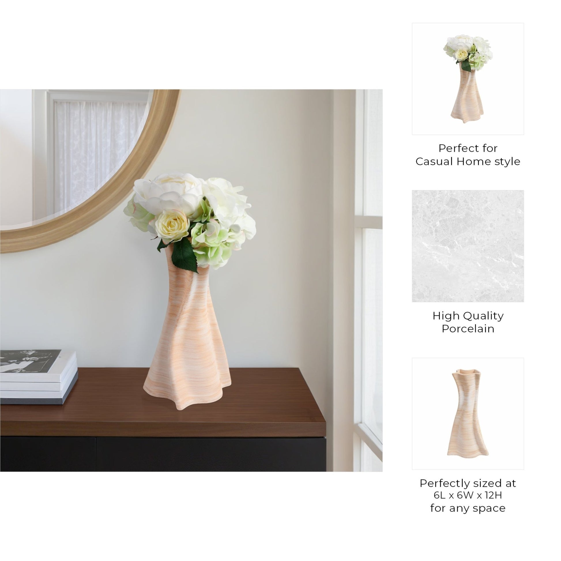 norissa 3d Printed Porcelain Vase, Multi Vases and Jars| Sagebrook Home