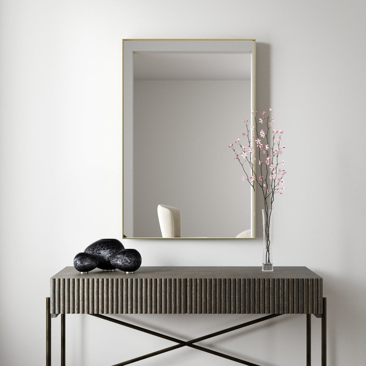 Novaria Mirror Gold Mirrors| Roots Furniture