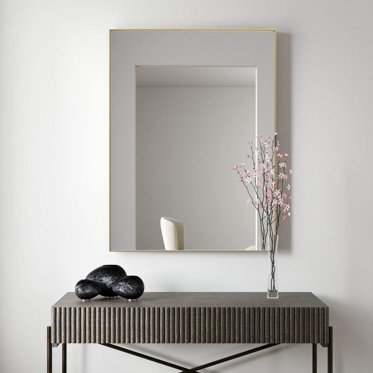 Novaria Mirror Gold Mirrors| Roots Furniture