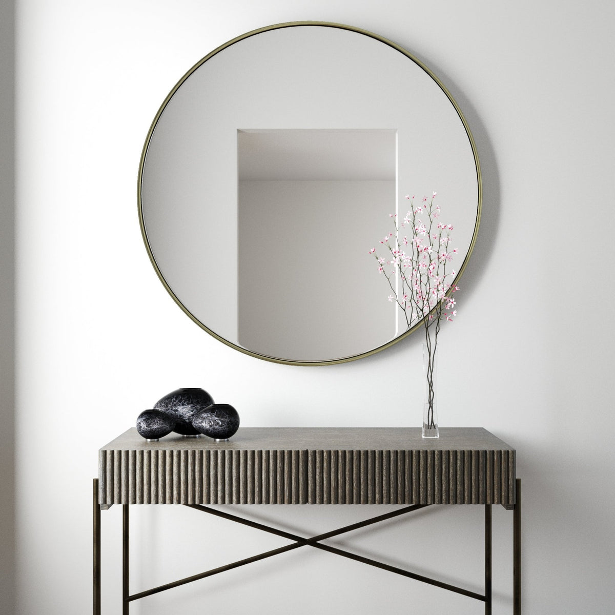Novaria Mirror Light Gold Mirrors| Roots Furniture