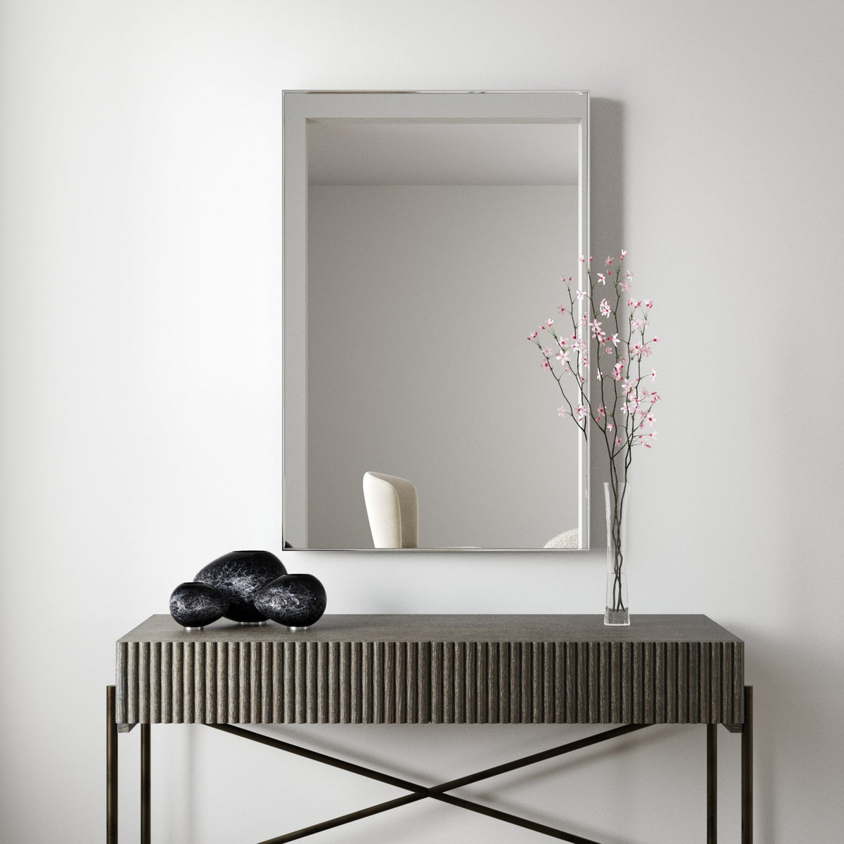 Novaria Mirror Silver Mirrors| Roots Furniture