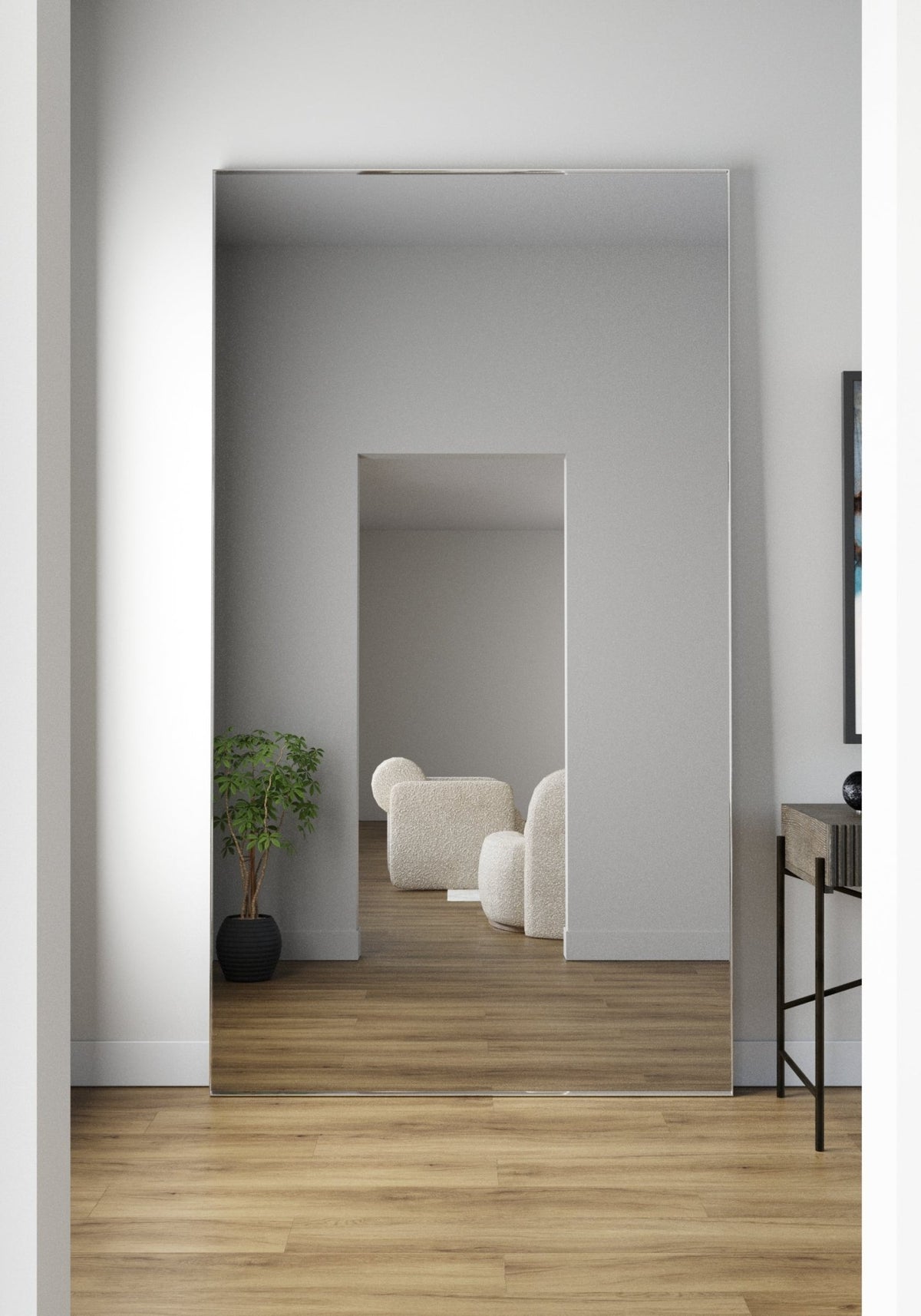 Novaria Mirror Silver Mirrors| Roots Furniture