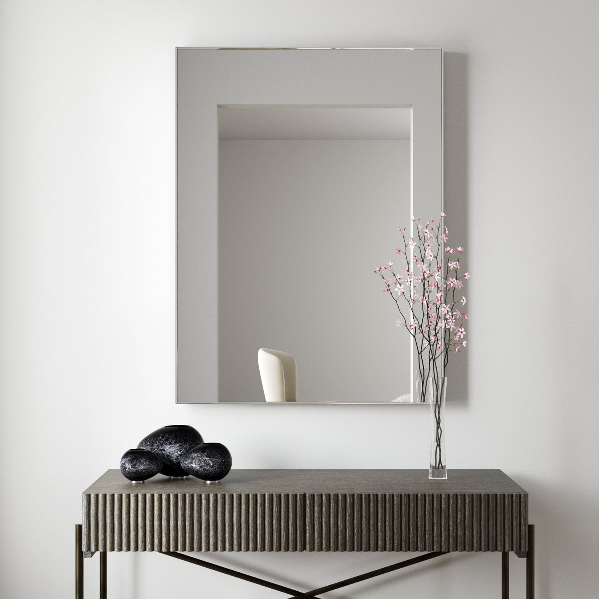 Novaria Mirror Silver Mirrors| Roots Furniture