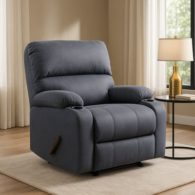 RELAX Cinema Recliner Chair with Cup Holder , Velvet , GRAY  .