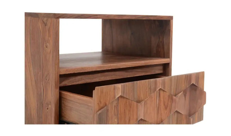 O2 Nightstand Brown - Al Rugaib Furniture