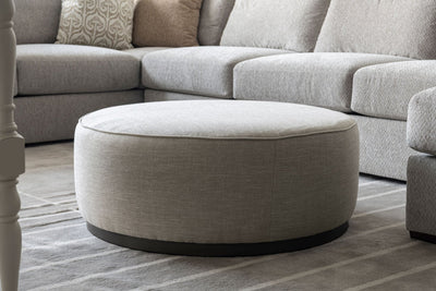 Oatmeal Linen Ottoman W91xH36cm - Al Rugaib Furniture
