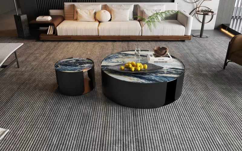 Ocean Storm Marble Side Table - Al Rugaib Furniture