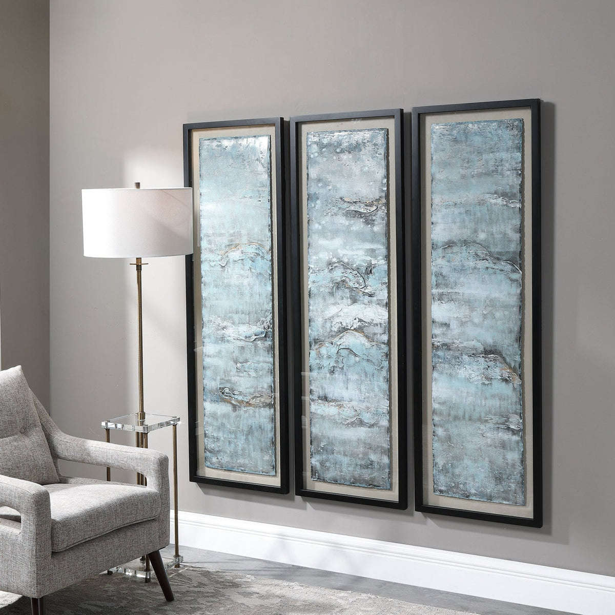 Ocean Swell Framed Prints, S/3, 3 Cartons Paintings & Pictures| Uttermost