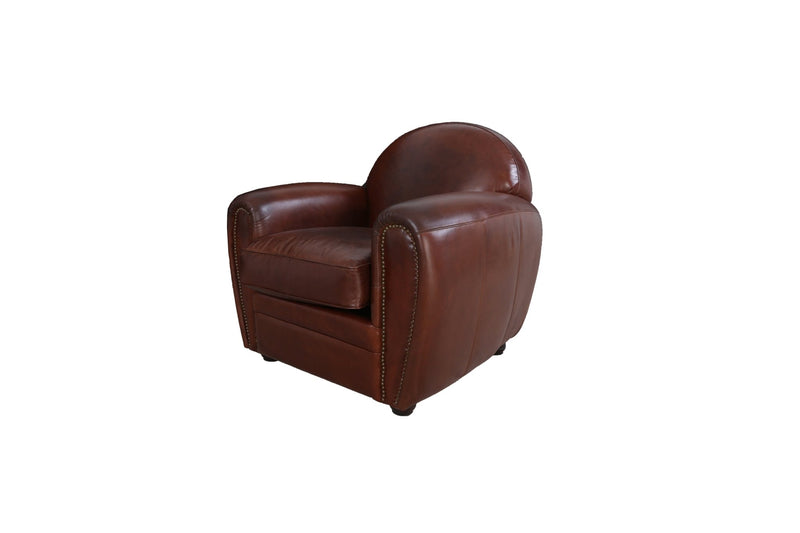 October Brown Leather Accent Chair - Al Rugaib Furniture