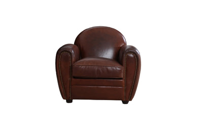 October Brown Leather Accent Chair - Al Rugaib Furniture