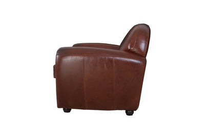 October Brown Leather Accent Chair - Al Rugaib Furniture