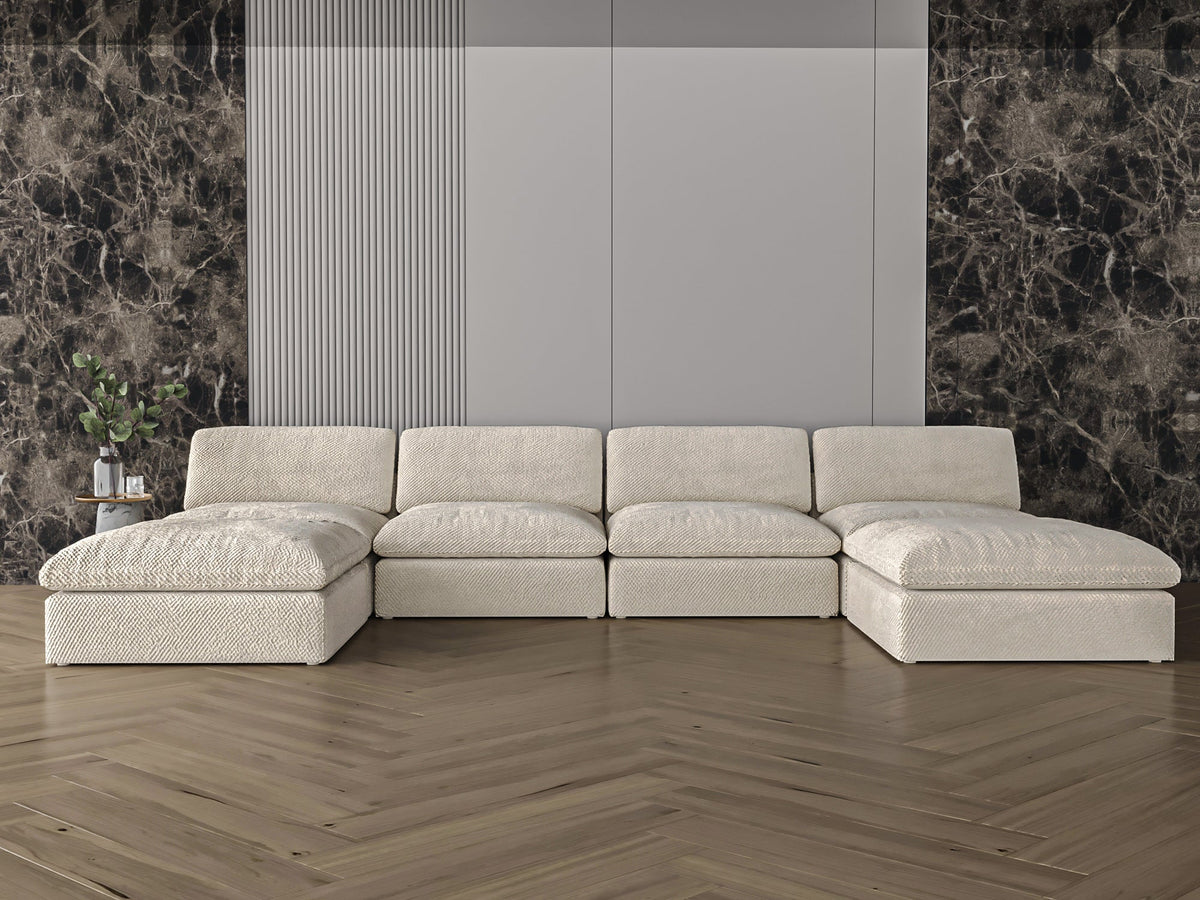 Off-white beige corner sofa model "Luxury" size 330×165×165 Sectionals| Oak