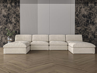 Off - white beige corner sofa model "Luxury" size 330×165×165 - Al Rugaib Furniture