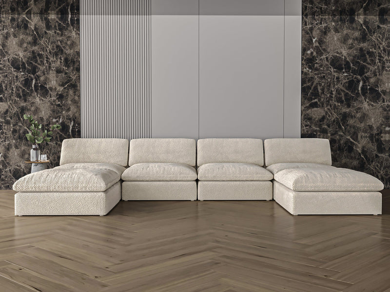 Off - white beige corner sofa model "Luxury" size 330×165×165 - Al Rugaib Furniture