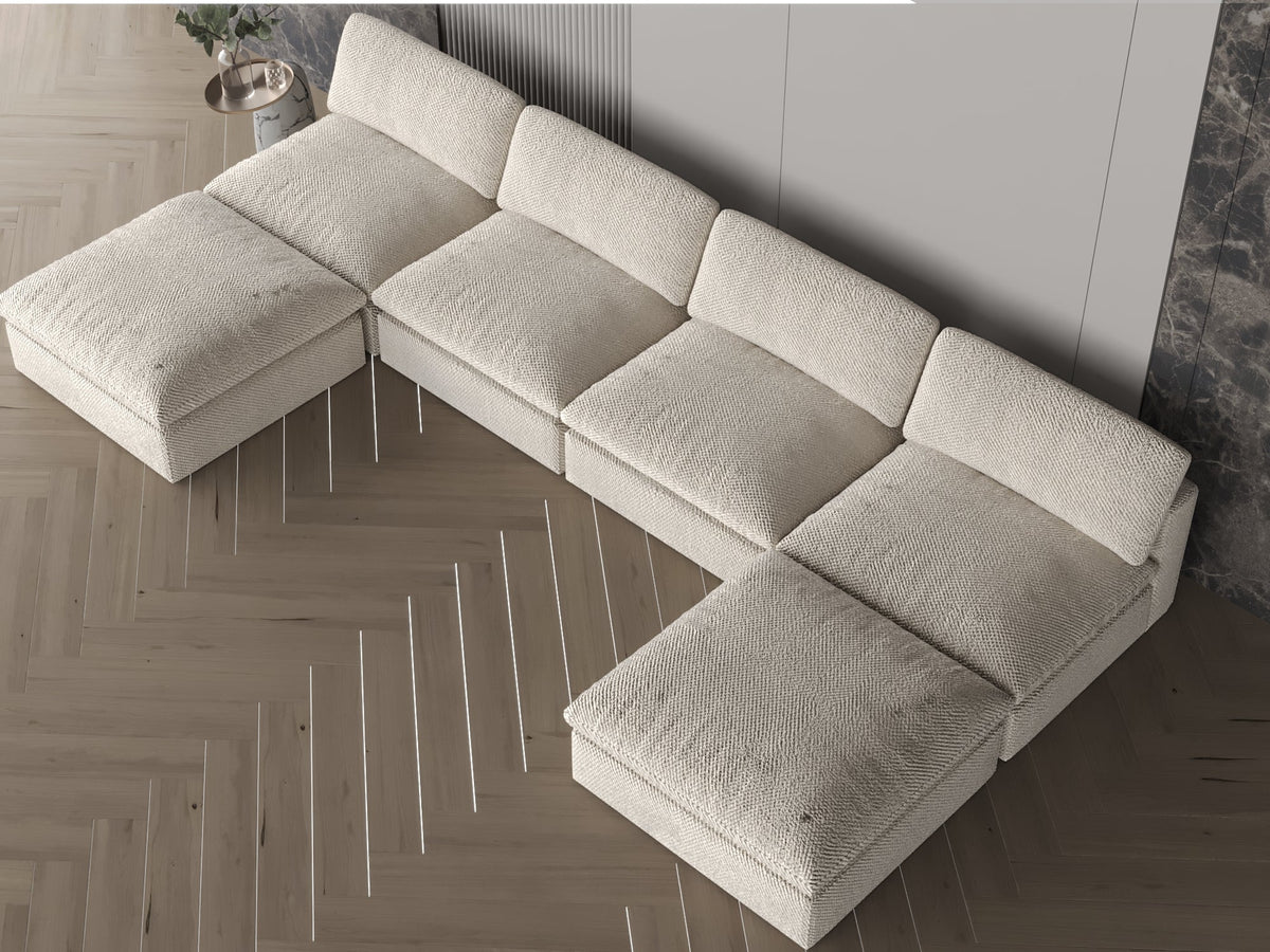 Off-white beige corner sofa model "Luxury" size 330×165×165 Sectionals| Oak