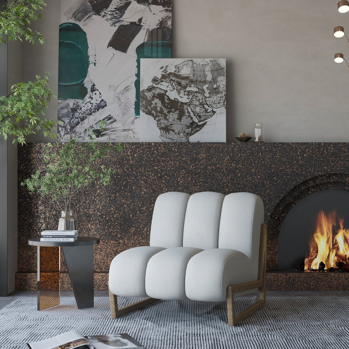 Off-White Boucle Chair size 78x78x75 cm Chairs| Oak