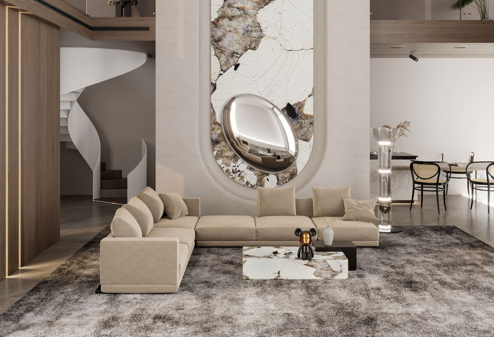 Off-white cocoa corner sofa model "Sahar" in size 330×250 Sectionals| Oak