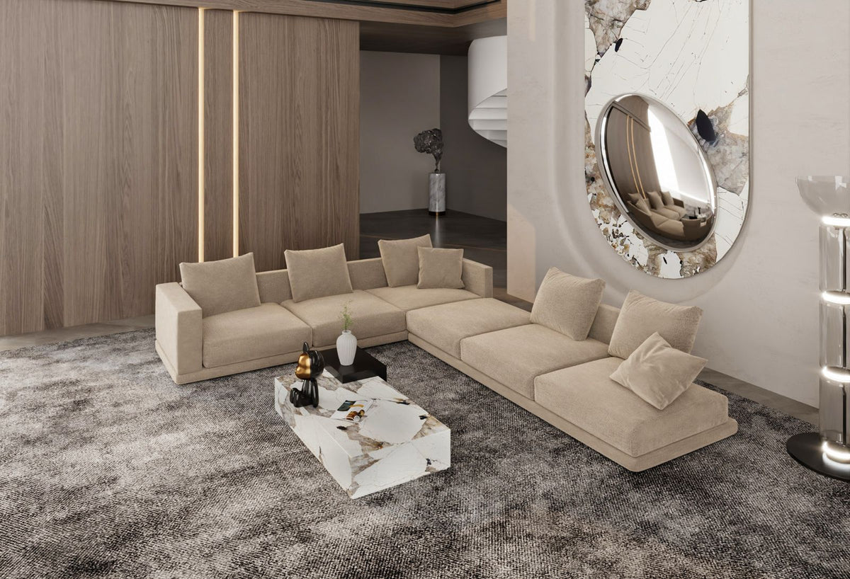 Off-white cocoa corner sofa model "Sahar" in size 330×250 Sectionals| Oak