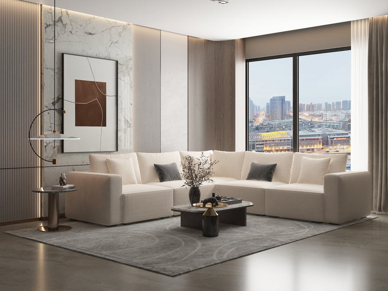 Off - white corner sofa Al - Safa model 300×300 - Al Rugaib Furniture