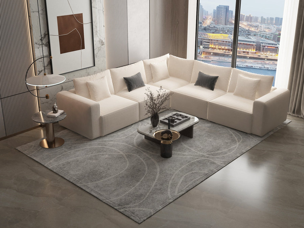 Off-white corner sofa Al-Safa model 300×300 Sectionals| Oak