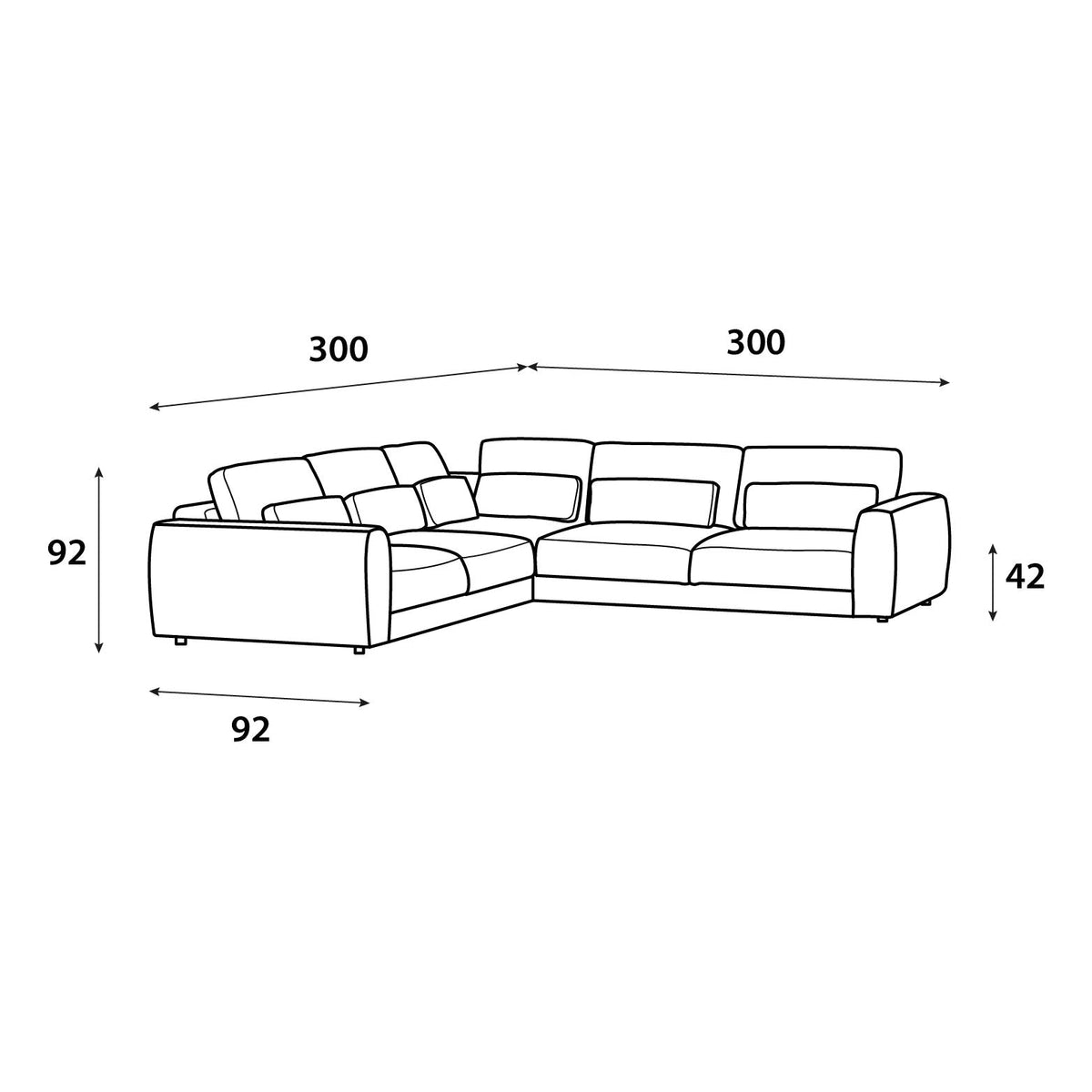 Off-white corner sofa Al-Safa model 300×300 Sectionals| Oak