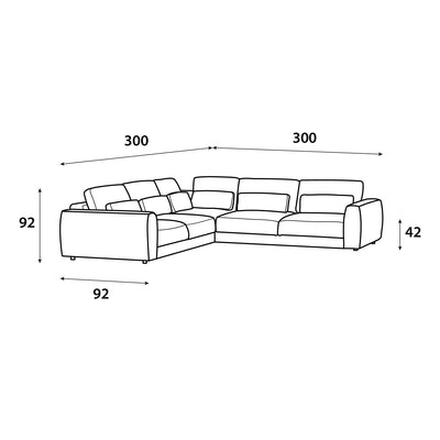 Off - white corner sofa Al - Safa model 300×300 - Al Rugaib Furniture