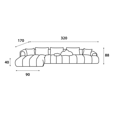 Off - white corner sofa model "Talaq" in size 320×170 - Al Rugaib Furniture