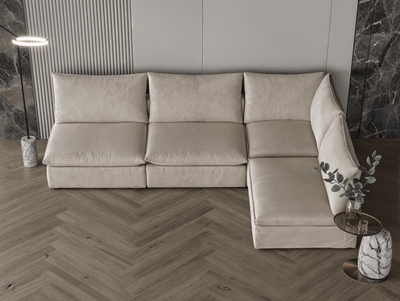 Off - white olive green corner sofa model "Ishraq" in size 245×165 - Al Rugaib Furniture