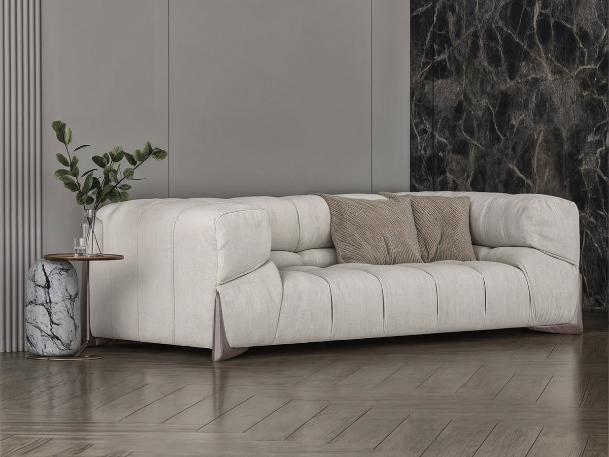 Off-White Sofa 240x87x40 cm Sofas & Loveseats| Oak