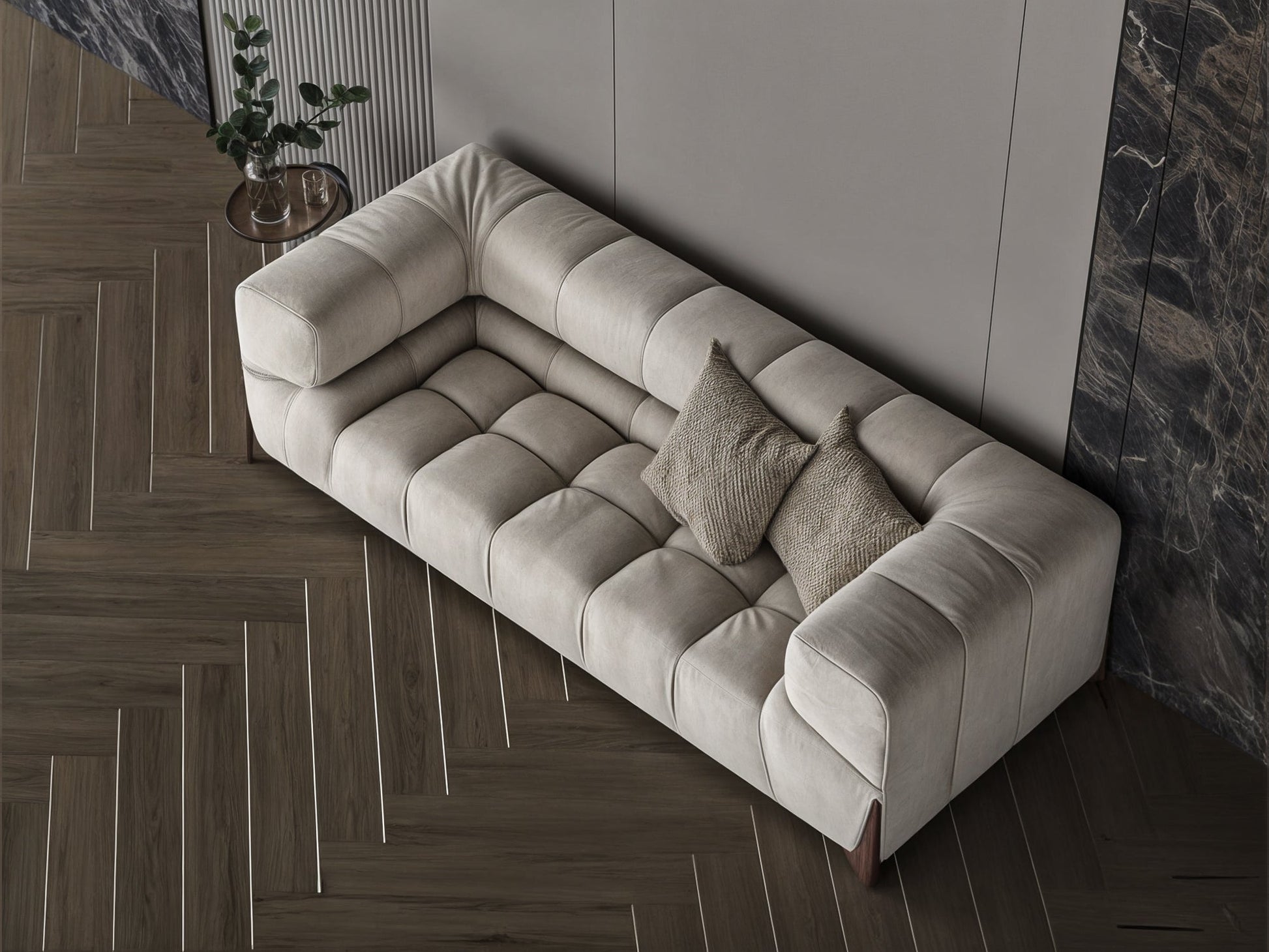 Off-White Sofa 240x87x40 cm Sofas & Loveseats| Oak