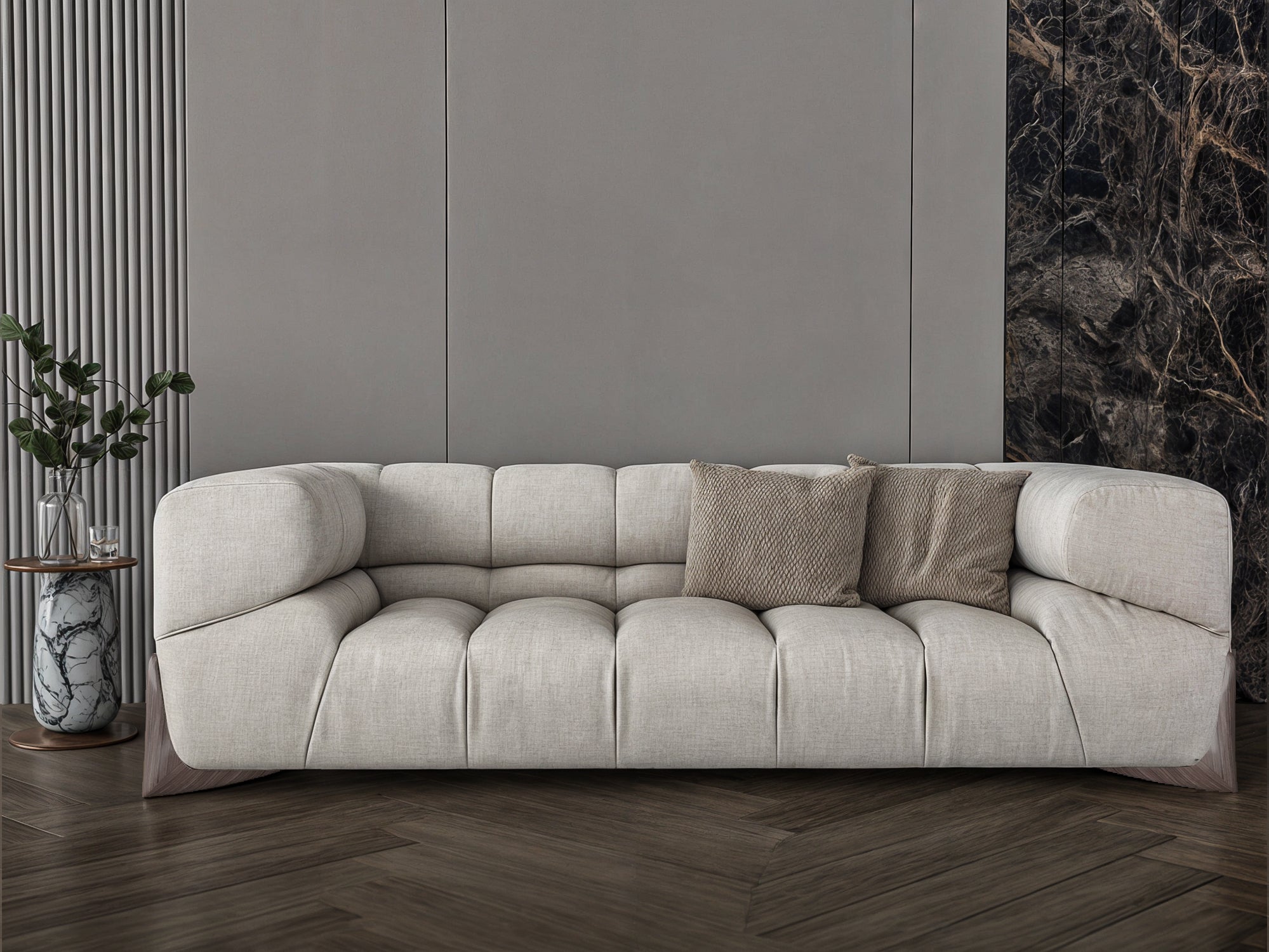 Off-White Sofa 240x87x40 cm Sofas & Loveseats| Oak