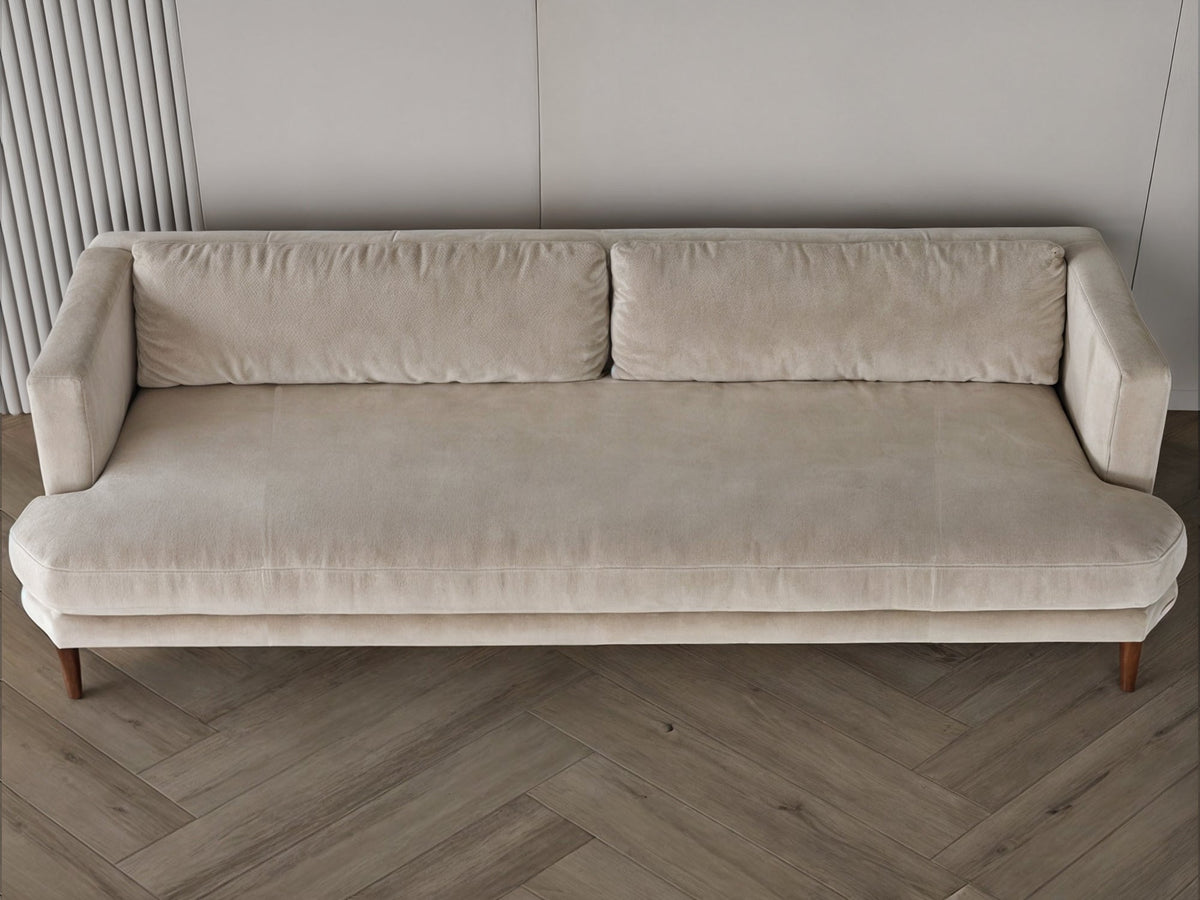 Off-white suede fabric sofa 250x75x40 cm Sofas & Loveseats| Oak