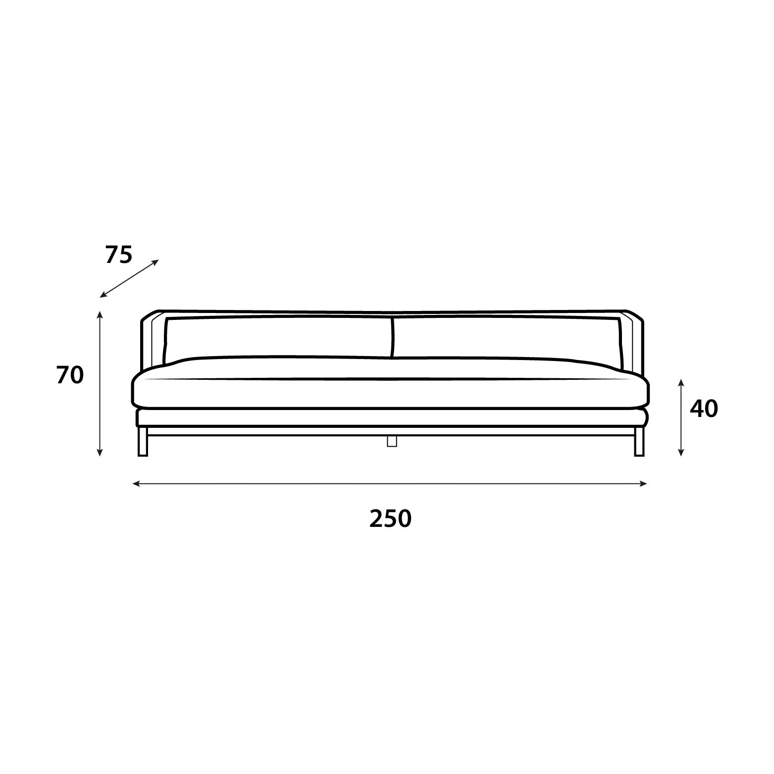 Off-white suede fabric sofa 250x75x40 cm Sofas & Loveseats| Oak